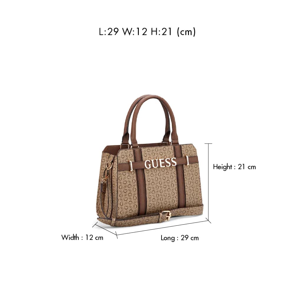 Guess Womens Lisbeth Satchel Handbag In Walnut