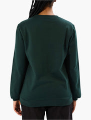 Jeep Ladies Crewneck Fleece Sweatshirt In Green