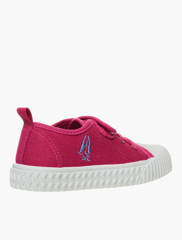 Hush Puppies Girls Liberty Fuschia Synthetic Canvas Sneakers In Pink/White