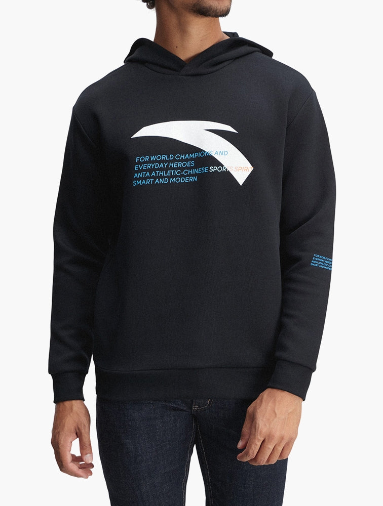 Anta Mens Cross Training Hoodie in Black