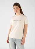 Calvin Klein Womens Classic Logo T-Shirt In Beige