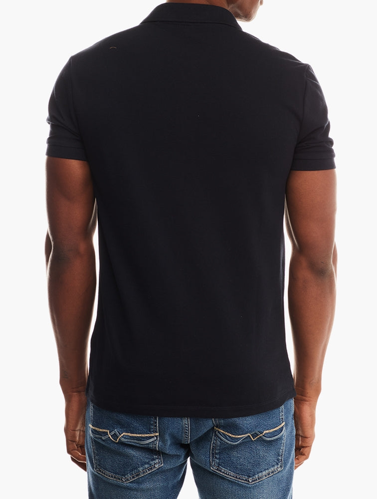 Guess Mens Short Sleeves Classic Golfer In Navy