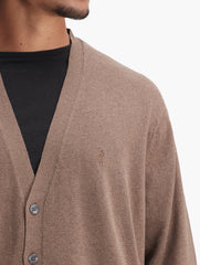 Polo Mens Plain Cardigan In Chocolate