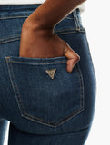 Guess Womens High Rise Skinny Jeans In Dark Wash