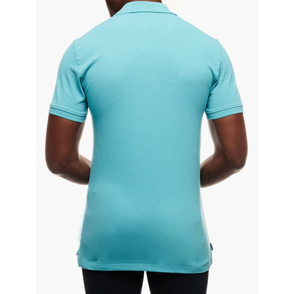 Polo Mens Classic Pique Short Sleeves Golfer In Aqua