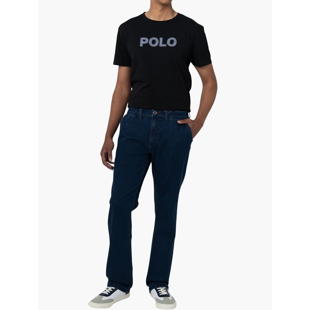 Polo Mens Quater Slant Straight Leg Denim Jeans In Dark Indigo Wash