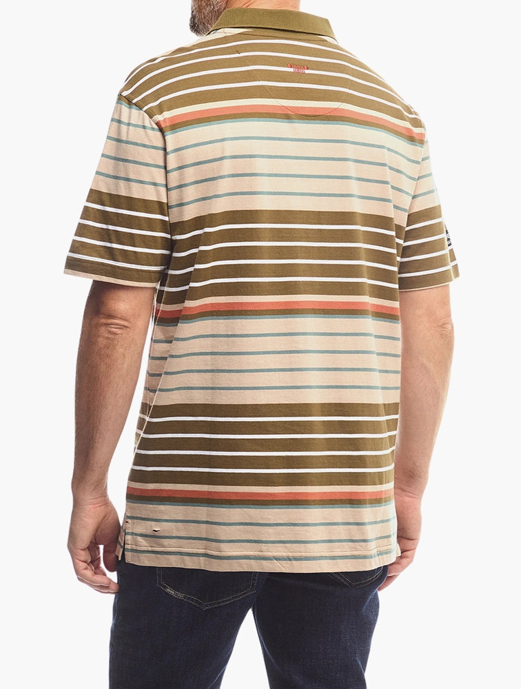 Jeep Yarndye Stripe Polo Golfer In Multi