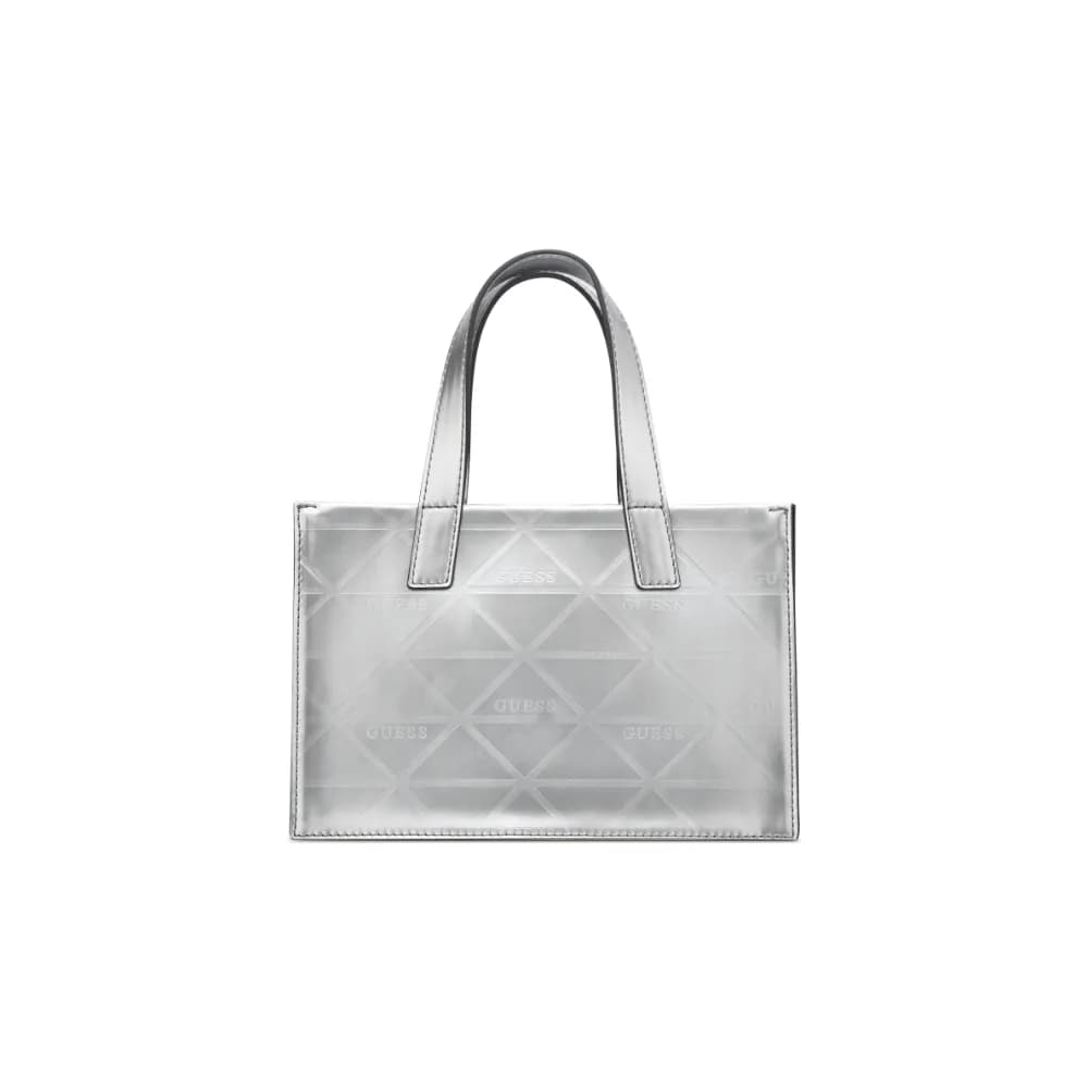 Guess Womens Finneas Mini Tote In Silver