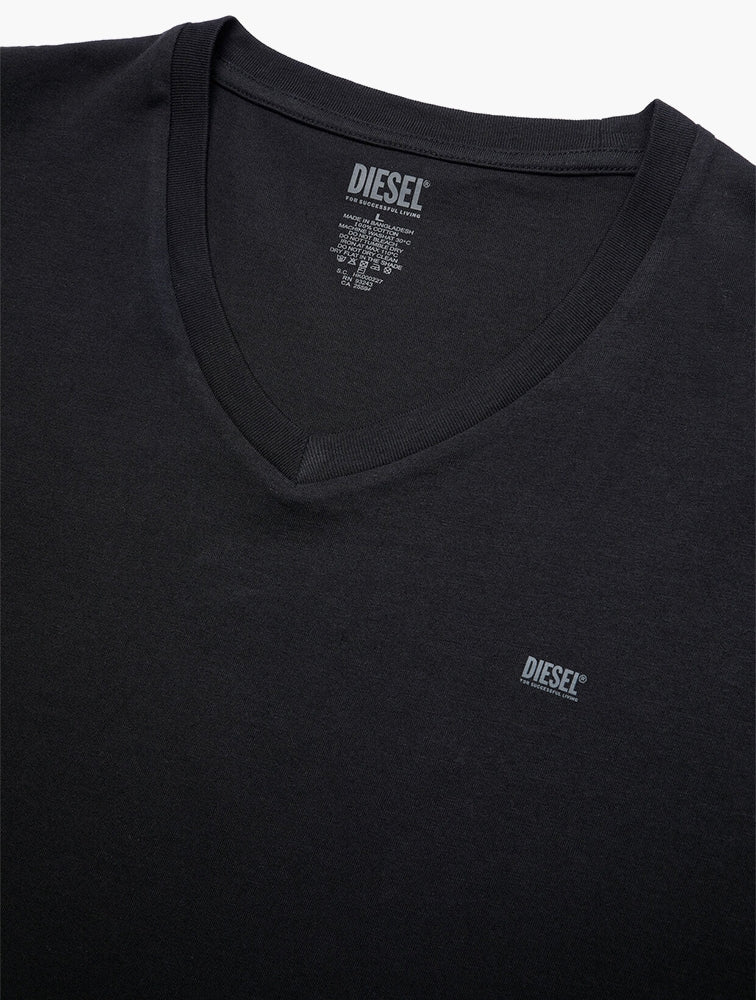 Diesel Mens M Utee Michael Tube 2 Pack T-Shirts In Grey & Black