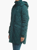 Jeep Womens Longer Length Puffer Jacket In Teal