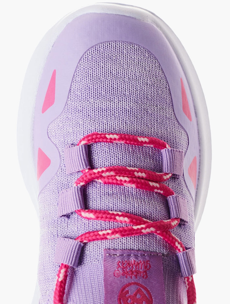 Bubblegummers Girls Pink Lace Up Sneakers In Light Purple/Fuchsia