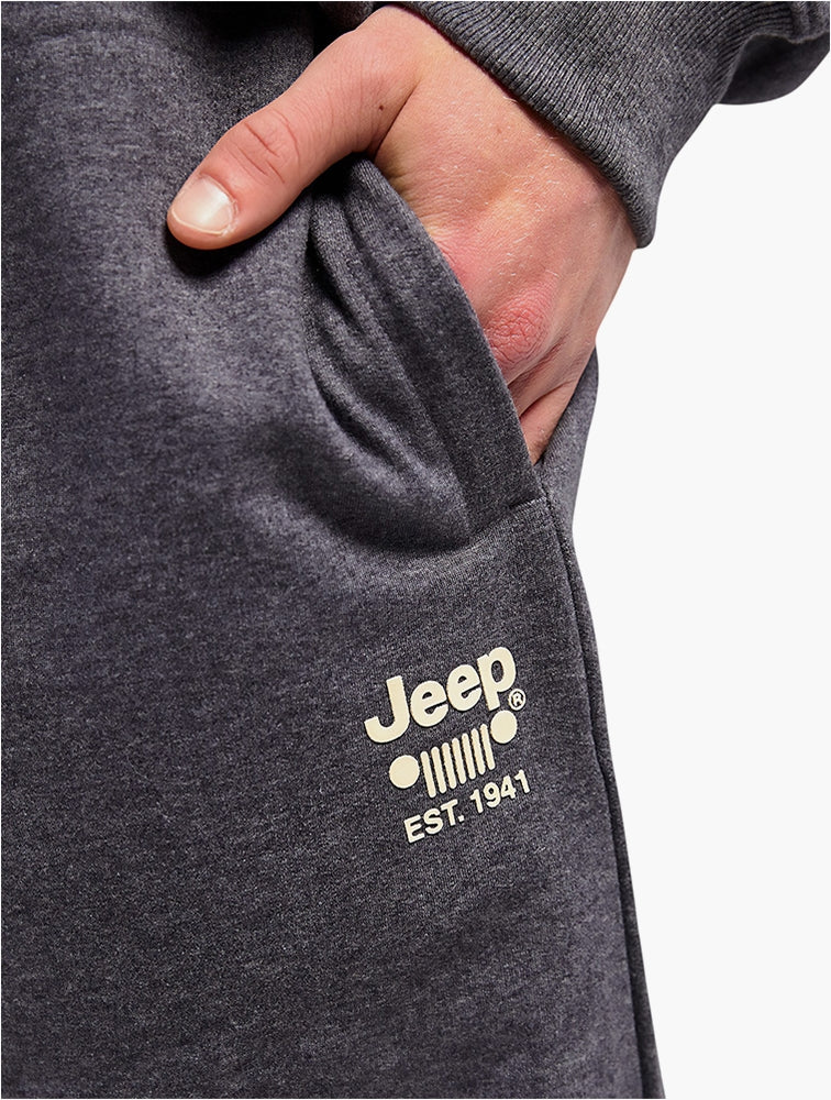 Jeep Mens Fleece Jogger Pants In Navy Melange