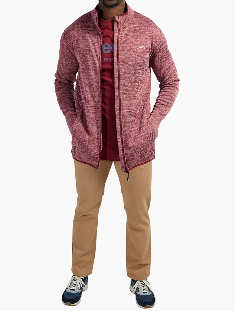 Jeep Mens Zip Through Fleece Mid Layer