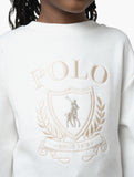 Polo Girls Daniella Crested Sweatshirt  In Off White