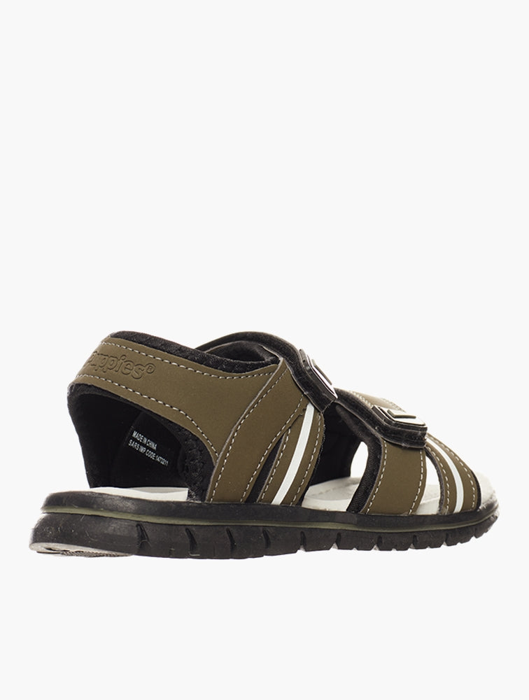 Hush Puppies Boys Steve Strap Sandals In Olive & Black