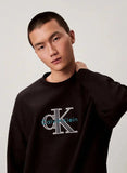Calvin Klein Mens Premium T-Color Monologo Sweatshirt In Black