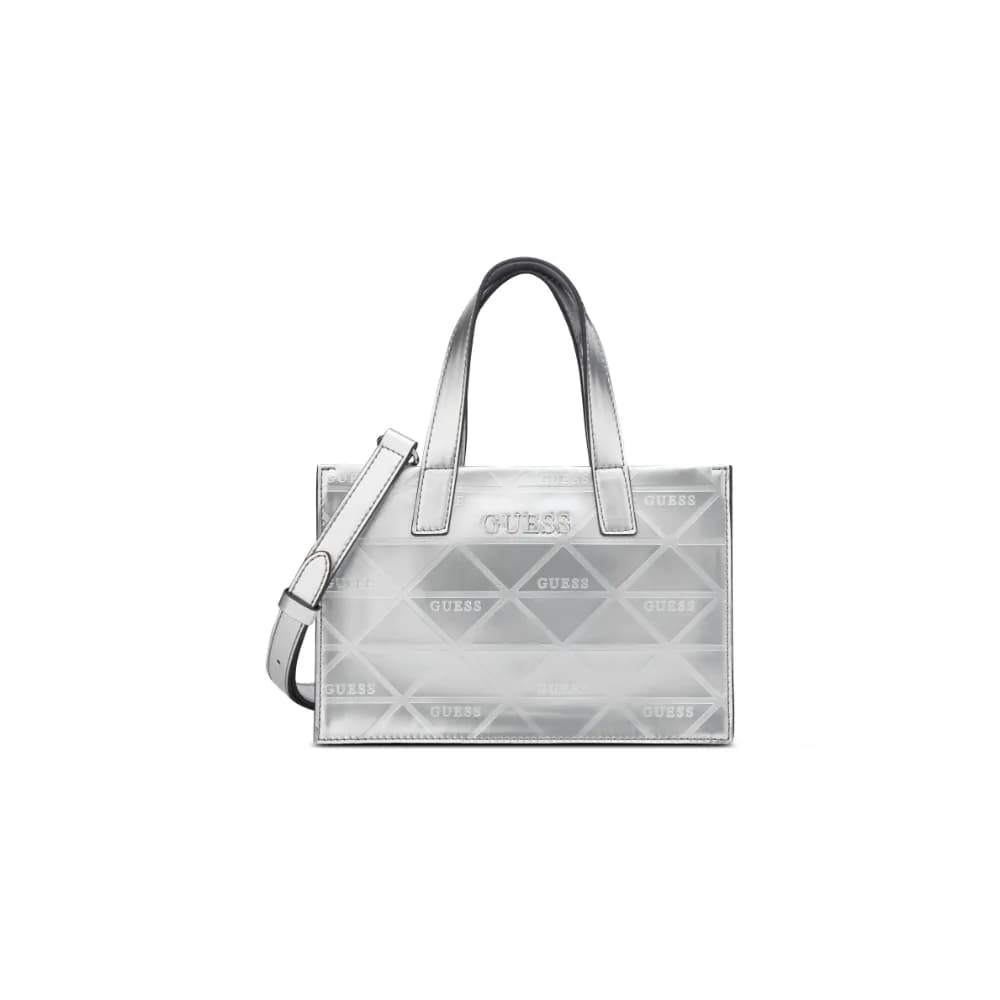 Guess Womens Finneas Mini Tote In Silver