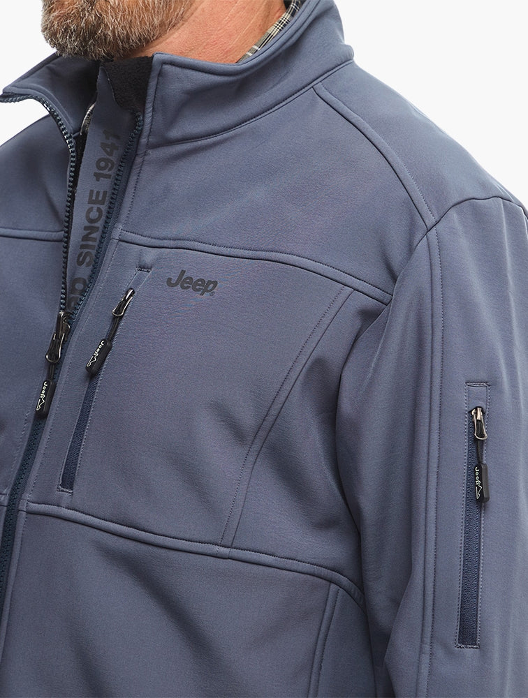 Jeep Mens Core Softshell Jacket Grey