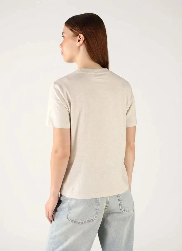 Calvin Klein Womens Classic Logo T-Shirt In Beige