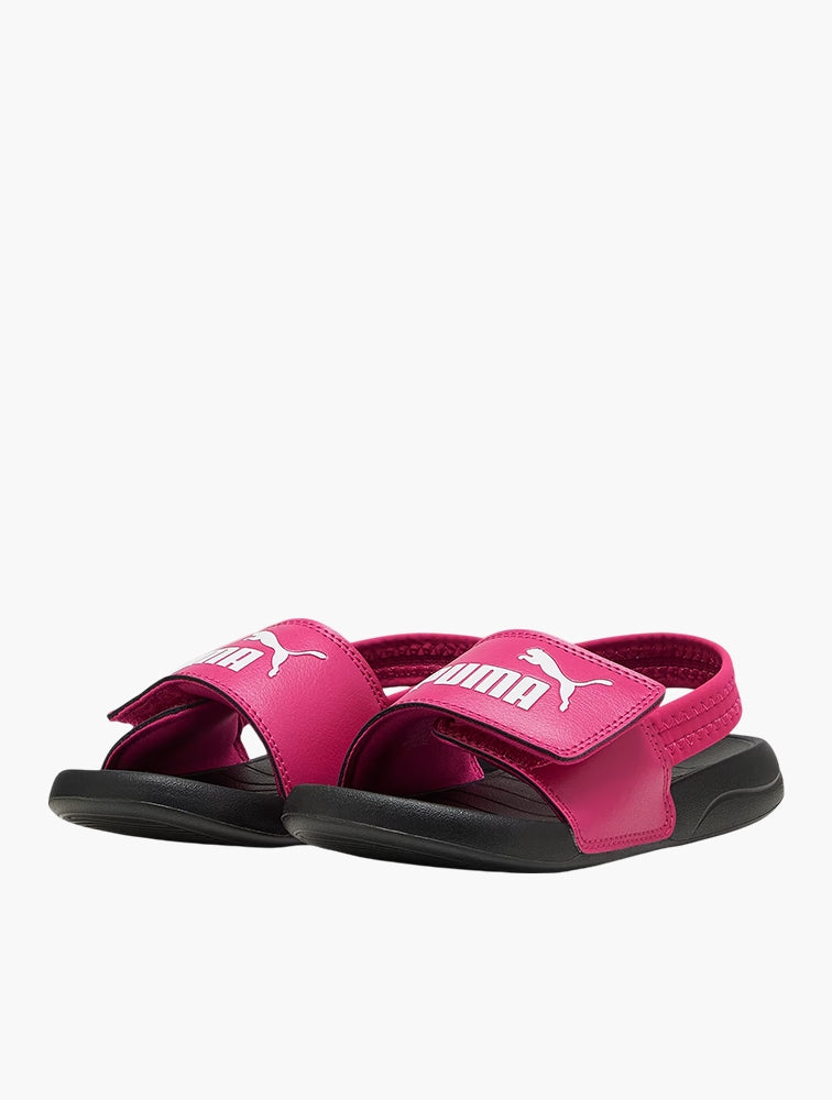 Puma Kids Popcat 20 Backstrap Shoes In Black & Pink