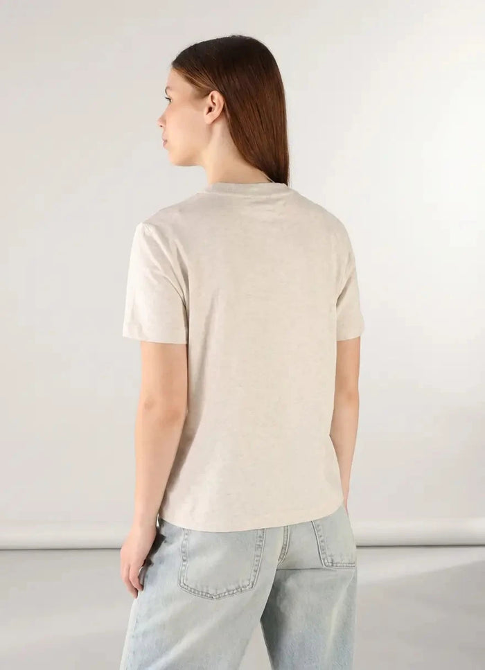 Calvin Klein Womens Classic Logo T-Shirt In Beige