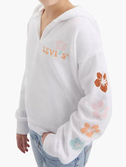 Levis Girls Hibiscus Hoodie Bright White