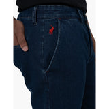 Polo Mens Quater Slant Straight Leg Denim Jeans In Dark Indigo Wash