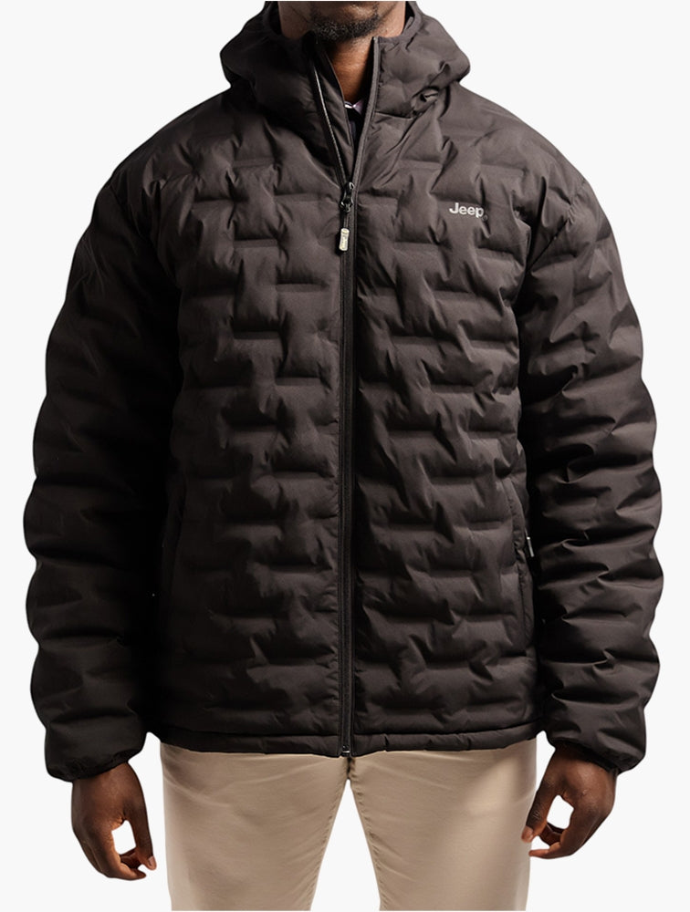 Jeep Mens Hero Welded Puffer Jacket Black