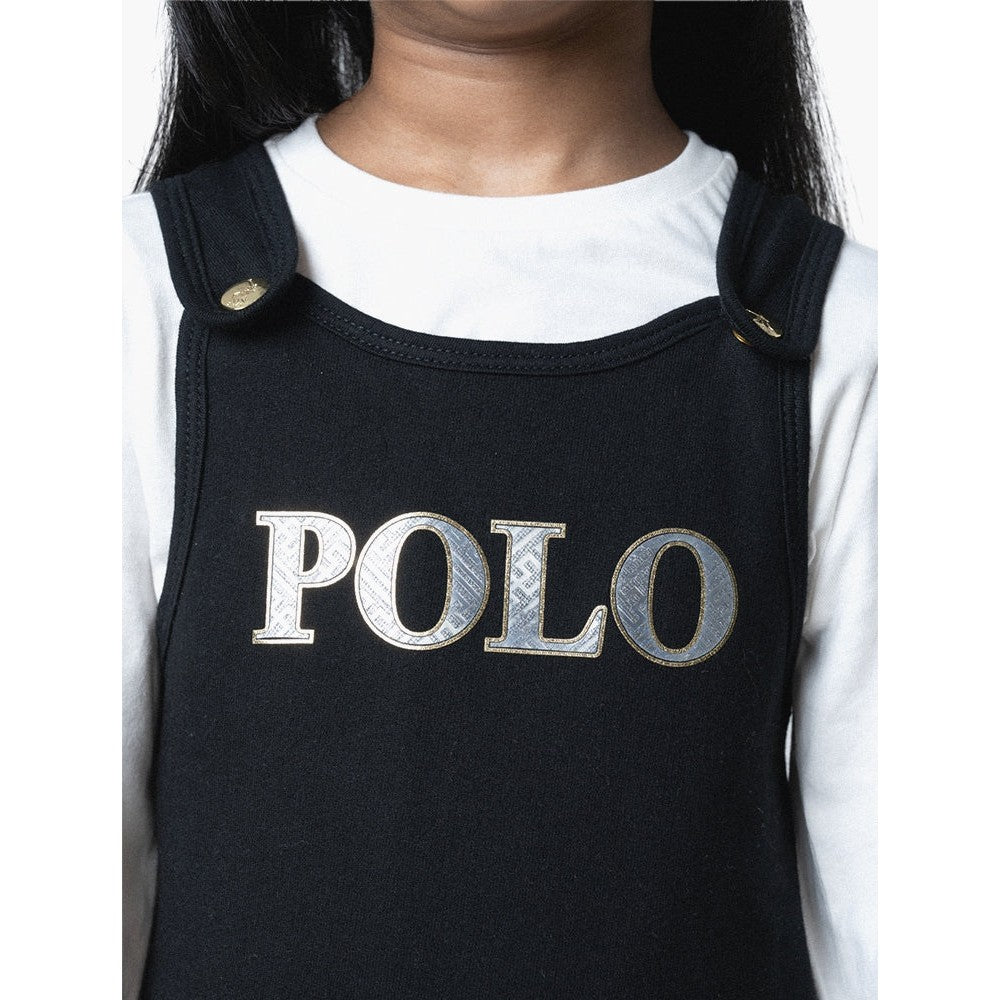 Polo Girls Terri Sleeveless Pinafore In Black