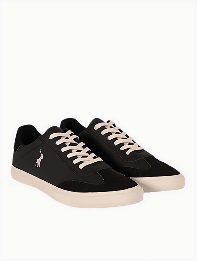 Polo Mens Color Block Basic Sneakers In Black & White