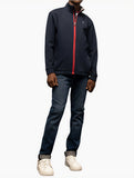 Polo Boys Riley Zip Thru High Neck Sweater In Navy