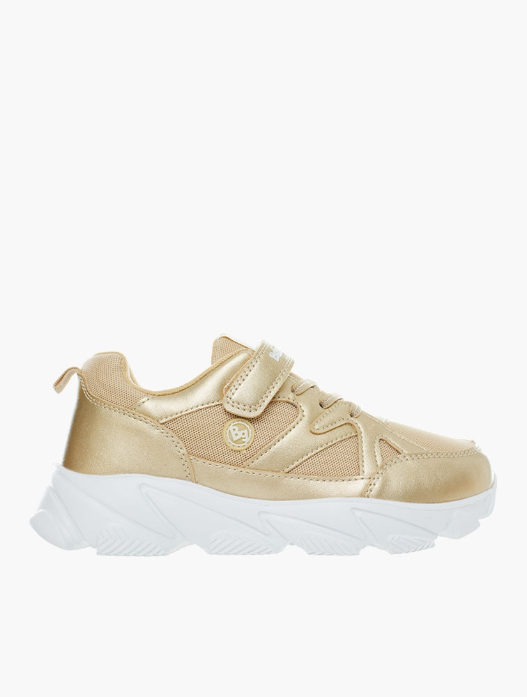 Bubblegummers Girls Dash Sneakers In Gold/Beige