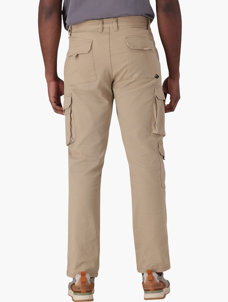 Jeep Mens Bolt Fixed Twill Cargo Pants Khaki