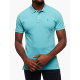 Polo Mens Classic Pique Short Sleeves Golfer In Aqua
