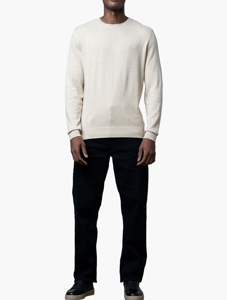 Polo Mens Premium Merino Knitwear Sweater In Stone