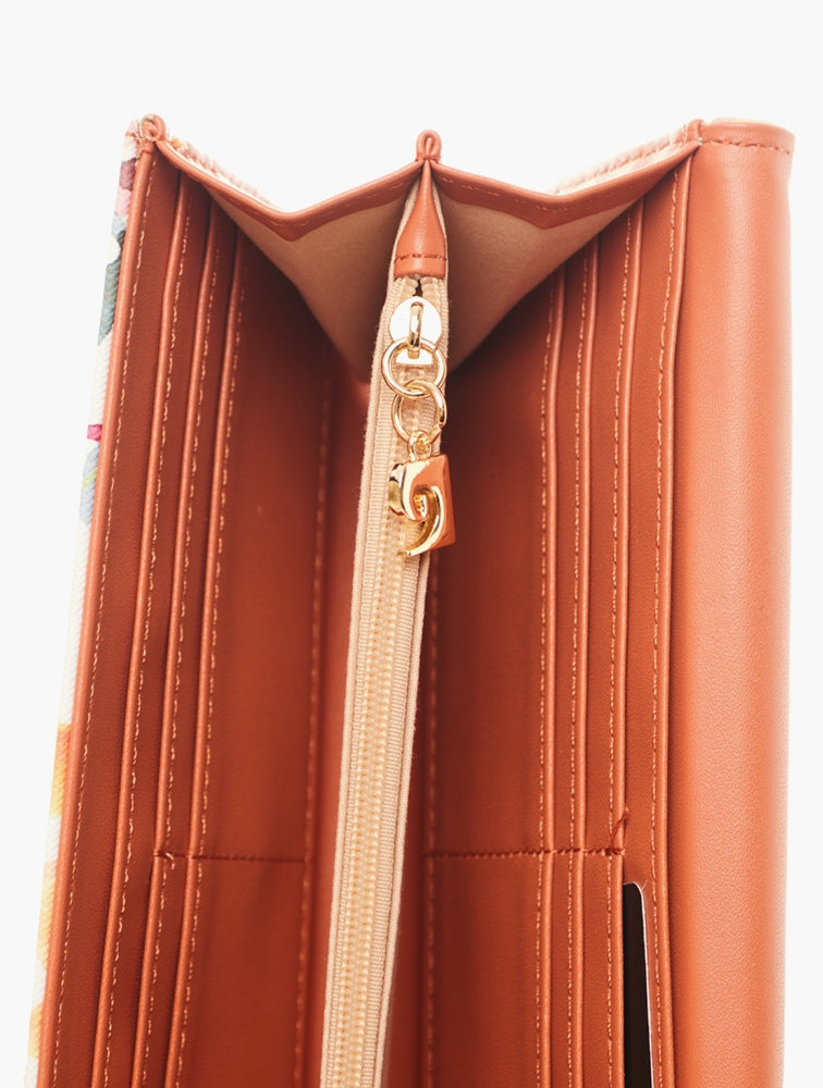 Pierre Cardin Aasha Floral Bifold Purse In Orange