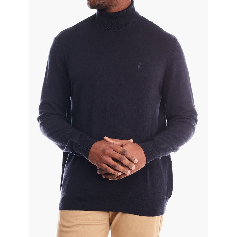 Polo Mens Roll Neck Knitwear Jersey In Navy