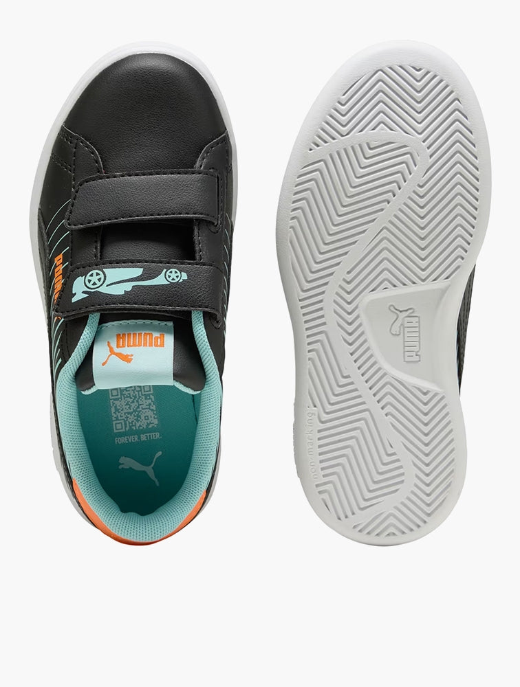 Puma Boys Smash 3.0 Poised 2 Race V Shoes In Black Multi