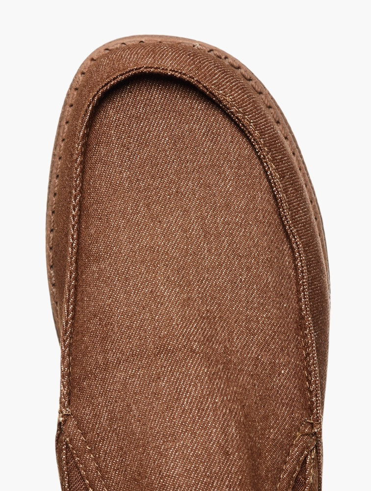 Hush Puppies Mens Sanu Brown Washed Material Shoe