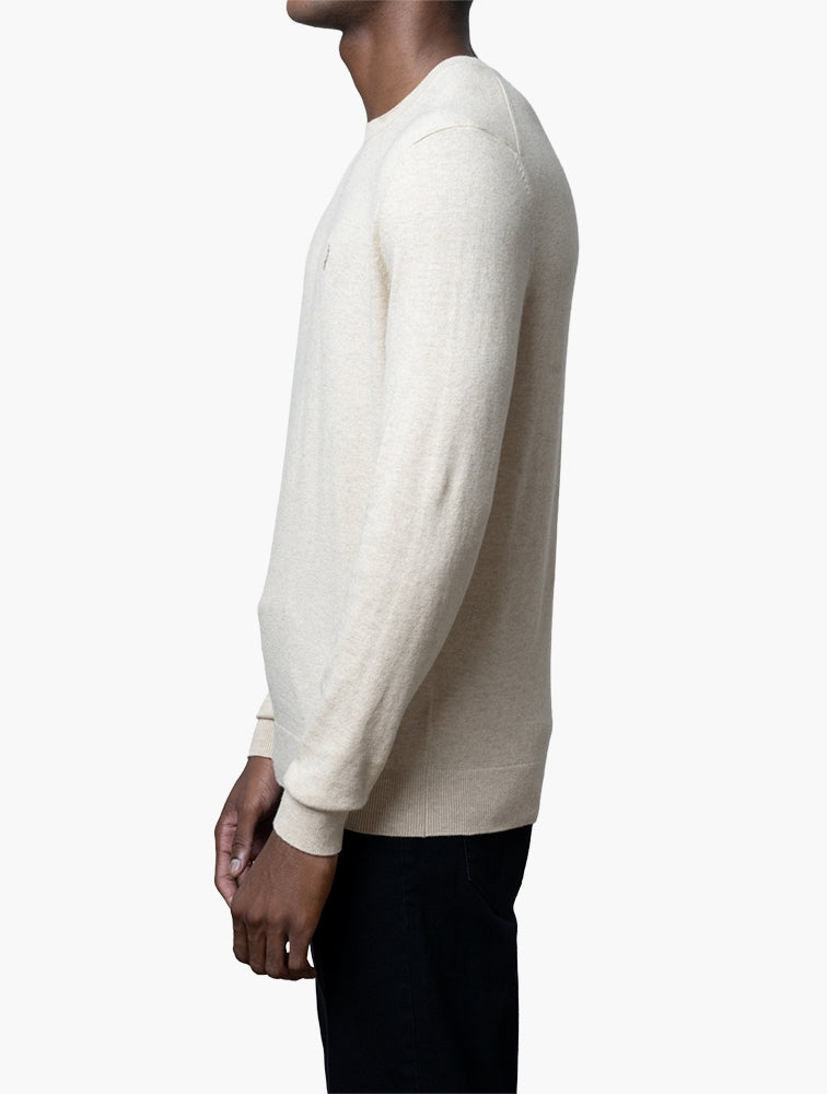 Polo Mens Premium Merino Knitwear Sweater In Stone