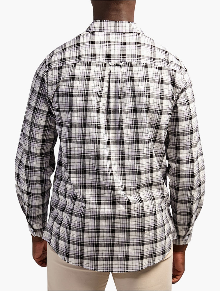 Jeep Mens Yarn Dye Check Shirt In Black & White