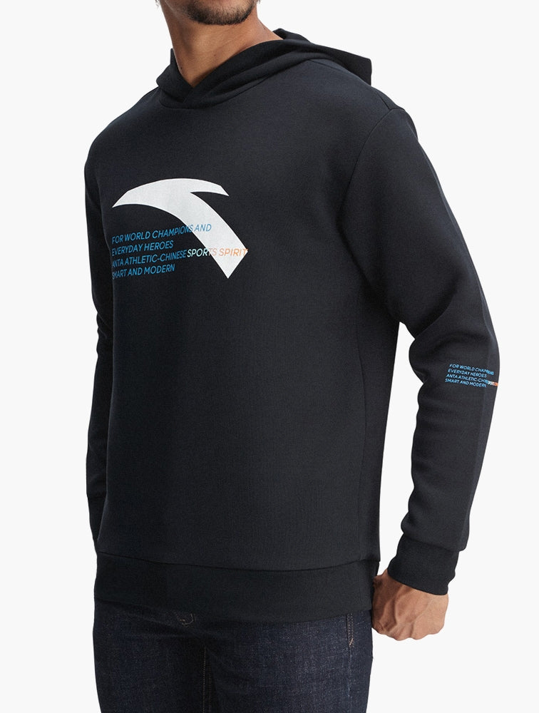 Anta Mens Cross Training Hoodie in Black