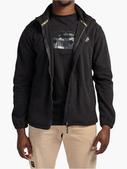 Jeep Mens Black Polar Fleece Funnel Neck Jacket