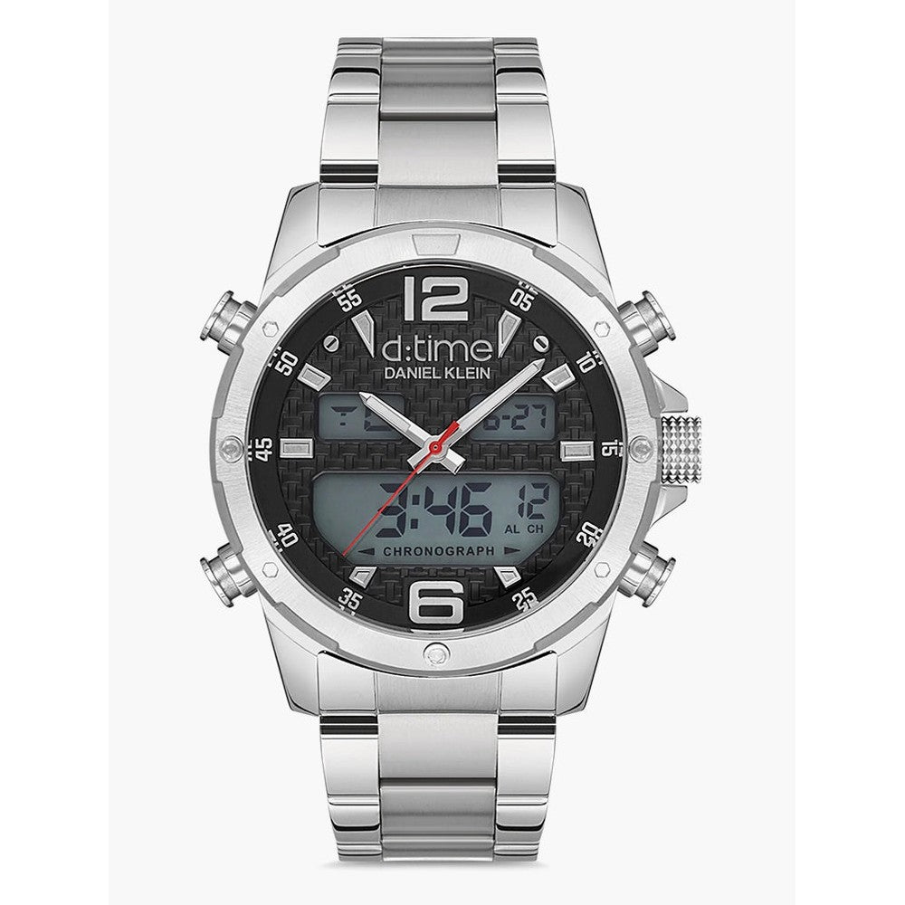 Daniel Klein Mens Ana-Digi Silver Case Watch In Silver