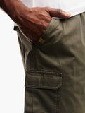 Jeep Mens Hurricane Elasticated Cargo Shorts In Olive