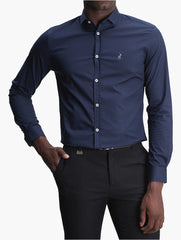 Polo Mens Essential Slim Fit Long Sleeves Shirt In Navy