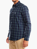 Polo Mens Long Sleeve Bold Textured Shirt In Navy
