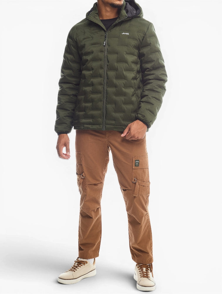 Jeep Hero Puffer Jacket in Olive