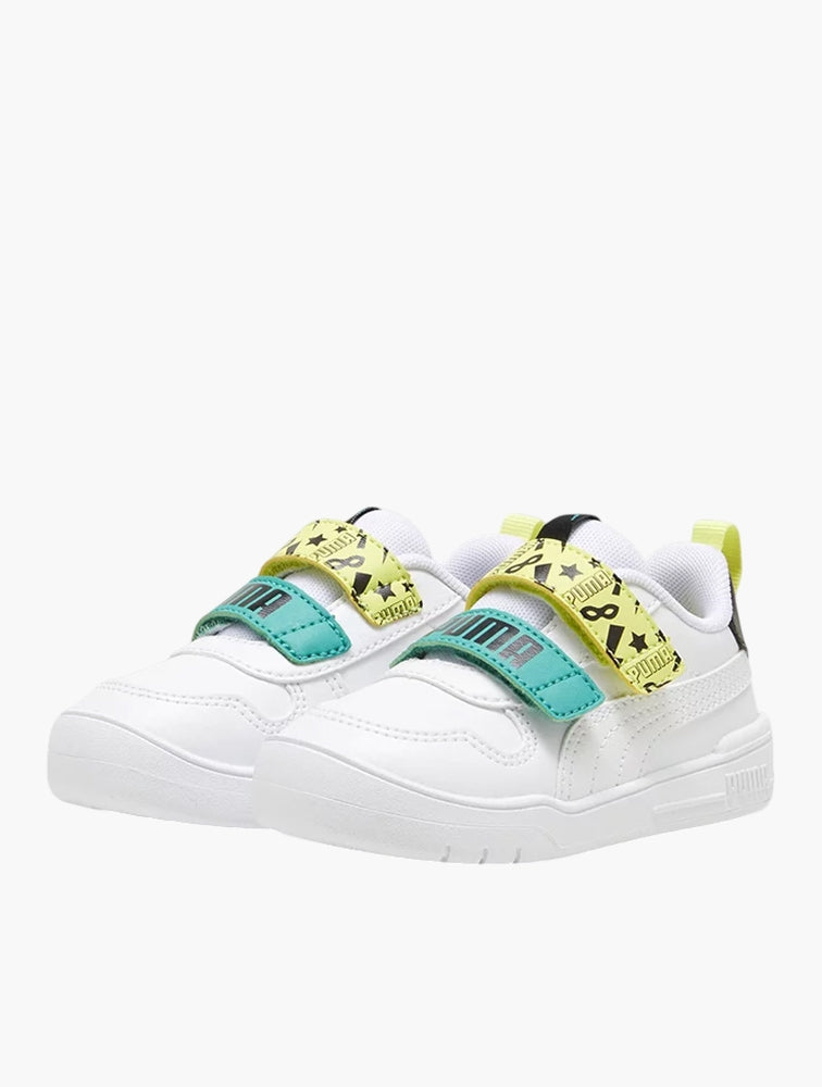 Puma Kids Multiflex SL Masked Hero Shoes In White & Navy