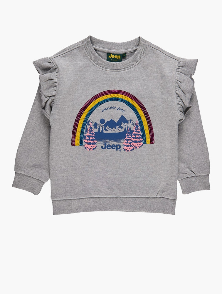 Jeep Kids Crewneck Sweat Top In Grey Multi